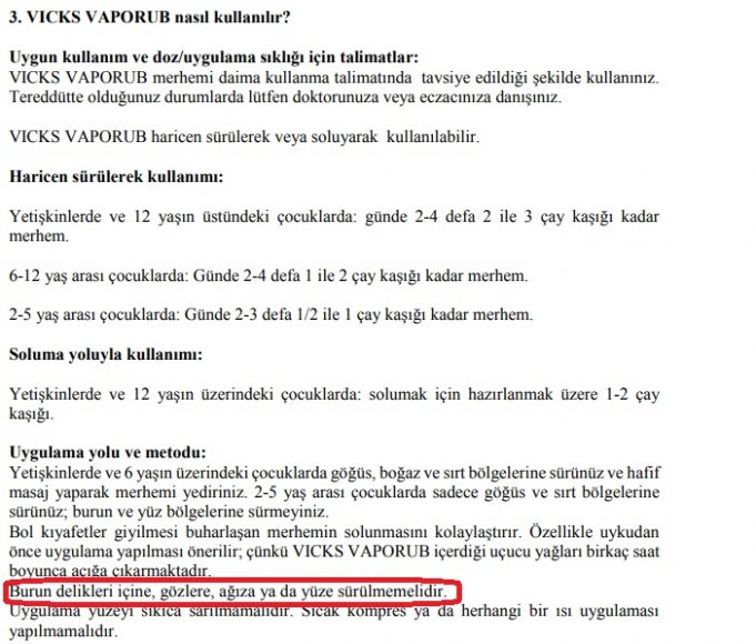 Buruna vicks sürmek zararlı mı ?