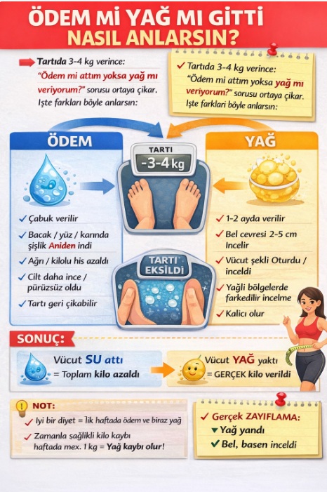 ödem mi yağ mı gitti