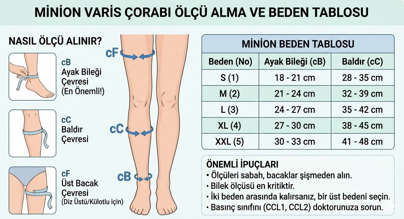 Minion varis çorabı ölçüleri