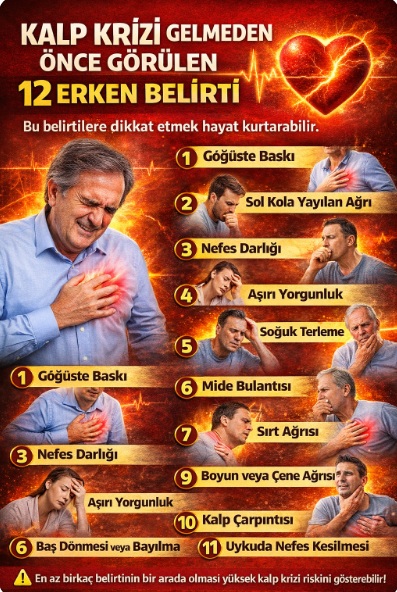 kalp krizi belirtileri
