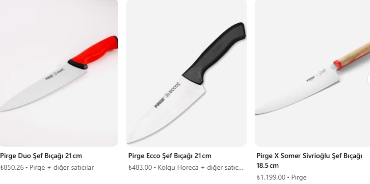 pirge bıçak modelleri